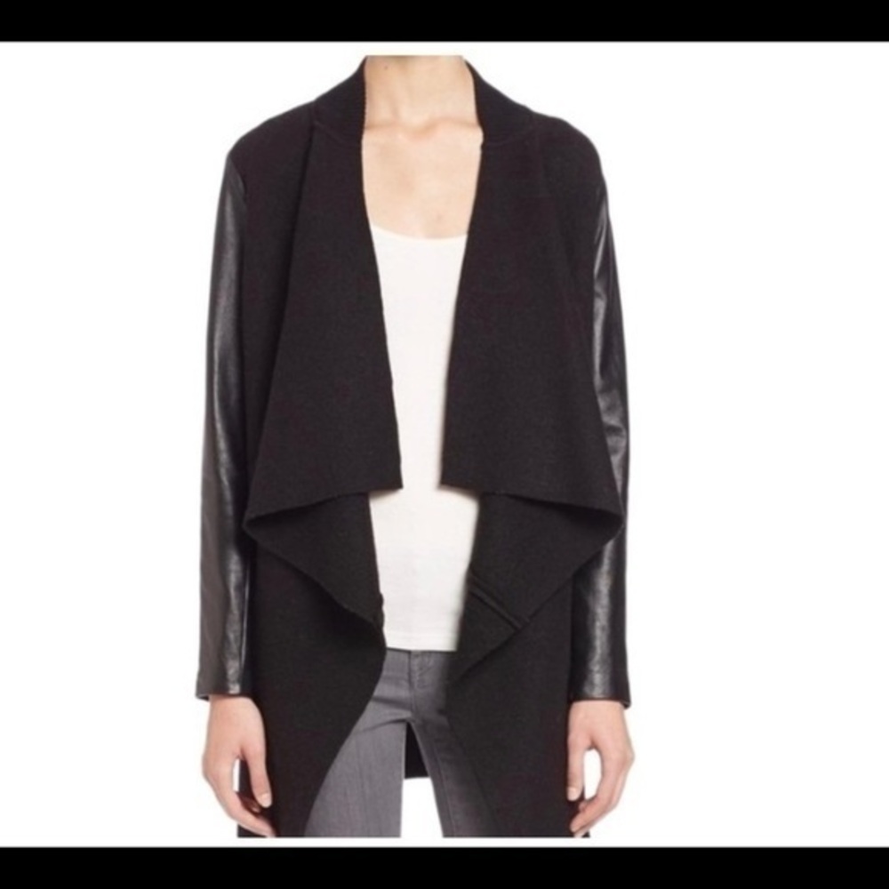 Joie Faiga Boiled Wool and Lamb Leather Jacket